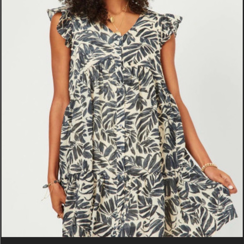 Hayden LA botanical print dress.  Lined.